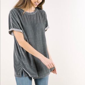 Velvet shirt sleeve shirt